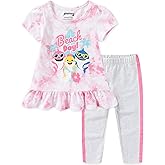 Nickelodeon Baby Shark Girls 2-Piece Short Sleeve Shirt and Pants Set for Toddlers