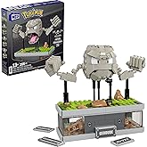 MEGA Pokémon Building Toys Set, Mini Motion Geodude with 355 Pieces, 5 Inches Tall, Moving Arms and Mouth, Adult Collectible