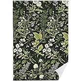 Sage Green Floral Botanical Print Hand Towels for Bathroom - Dark Cottagecore Farmhouse Vintage Flower Decorative Hand Towels for Guest Bathroom/Powder Room/Kitchen, 16x24 Inch