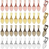 Pinch Bails for Jewelry Making 15x5mm, Ymapinc 100pcs Jewelry Bails for Pendants, Small Necklace Pendant Bail, 4 Colors for DIY Crafts Supplies