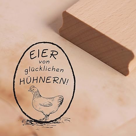 Stempel Eier von glücklichen Hühnern! - Motivstempel Henne ca. 28 x 38 mm: Amazon.de: Bürobedarf ...