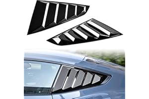 KEWISAUTO Side Window Louver for Mustang 2024 2025, GT Lambo Style Rear Quarter Windshield Sun Shade Cover Side Window Scoop Louvers for Ford Mustang 2024 2025 Accessories (Glossy Black)