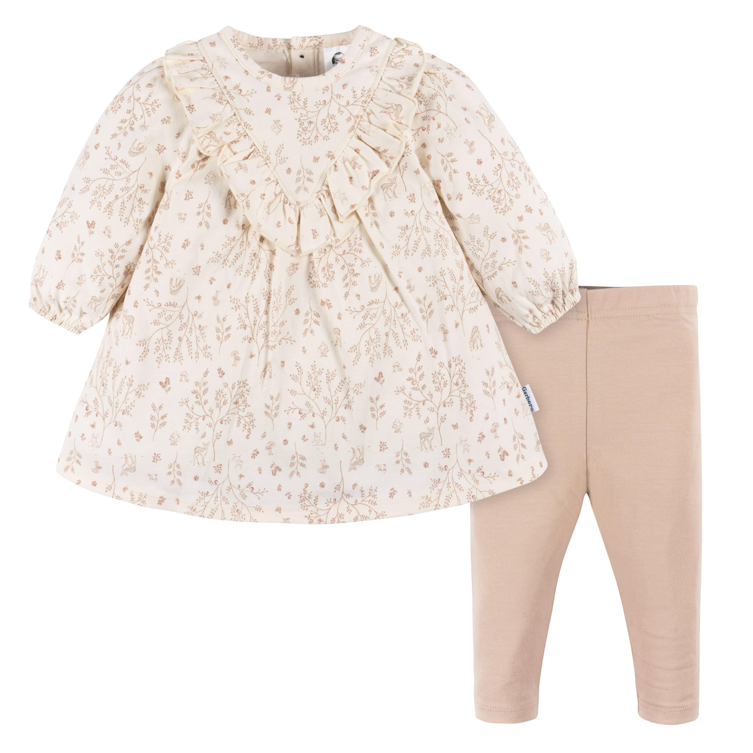 Photo 1 of Gerber Baby Girls' 2-Piece Dress & Legging Set, Woodland, 24 Months