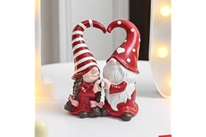 AOMOONOA Valentines Day Gnomes Decor, 2Pcs Heart Couple Gnome Gift for Her, Valentines Gnome Figurines Decorations for Home Table, Mantel, Wedding Tiered Tray Decor