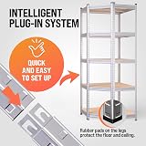 Monzana 5 Tier Heavy Duty Corner Metal Shelving Galvanised 3pc Set view 4