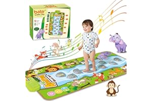 BAIAI Baby Music Mat Toys: Montessori Toy Toddlers Dance Pad for 2-4 Year Old Sensory Step & Sing Floor Mat Early Educational Toys for Kids Boys Girls Age 2 3 4 5 Christmas Birthday Gifts - Animal