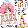 Art Craft Activity for Kids, Paper Craft Kits - Paper Makeup DIY Girls Toy Kit with Diamond Painting & Princess Dress Up Set, Ideal Birthday Halloween Party Gift for Girls Ages 4 5 6 7 8 9+ Year Old