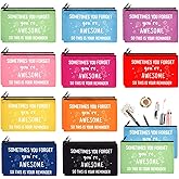 Reginary 20 Pcs Inspirational Gifts Bulk for Women Cosmetic Bag Makeup Bag with Zipper for Birthday Christmas Encouragement Appreciation Gifts(Pastel Color,You Are Awesome)