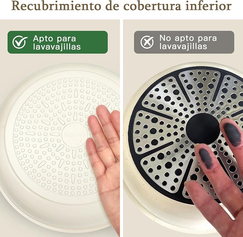 Juego de Sartenes y Cacerolas con Revestimiento Cerámico Antiadherente - Juego de 15 Piezas con Asas Desmontables, Sin Sustancias Tóxicas, Apto Para Inducción, Horno y Lavavajillas