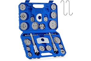 Orion Motor Tech Disc Brake Pad & Caliper Service Tool Set, 24 pc Brake Caliper Compression Set with 18 Adapters, Heavy Duty 