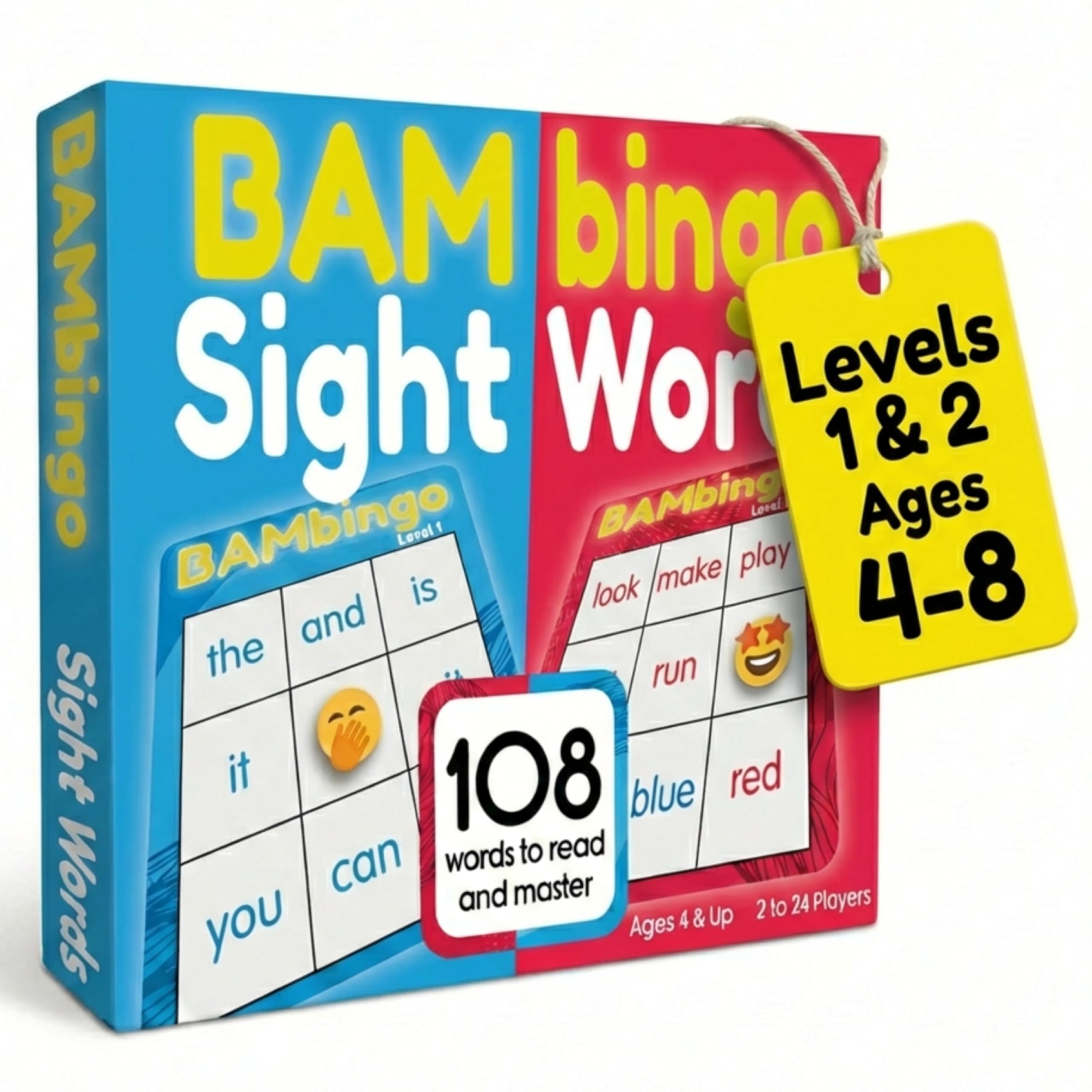 Photo 1 of ***FACTORY SEALED***THE BAMBINO TREE Sight Word Bingo Game Level 1 and 2 - Educational Games for Kids - Learn to Read Vocabulary for Kindergarten 1st Grade - Dolch's Fry's Words Lists***FACTORY SEALED***
