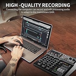 XTUGA KP4 4 Channel Audio Mixer, 16-Bit DSP Effect