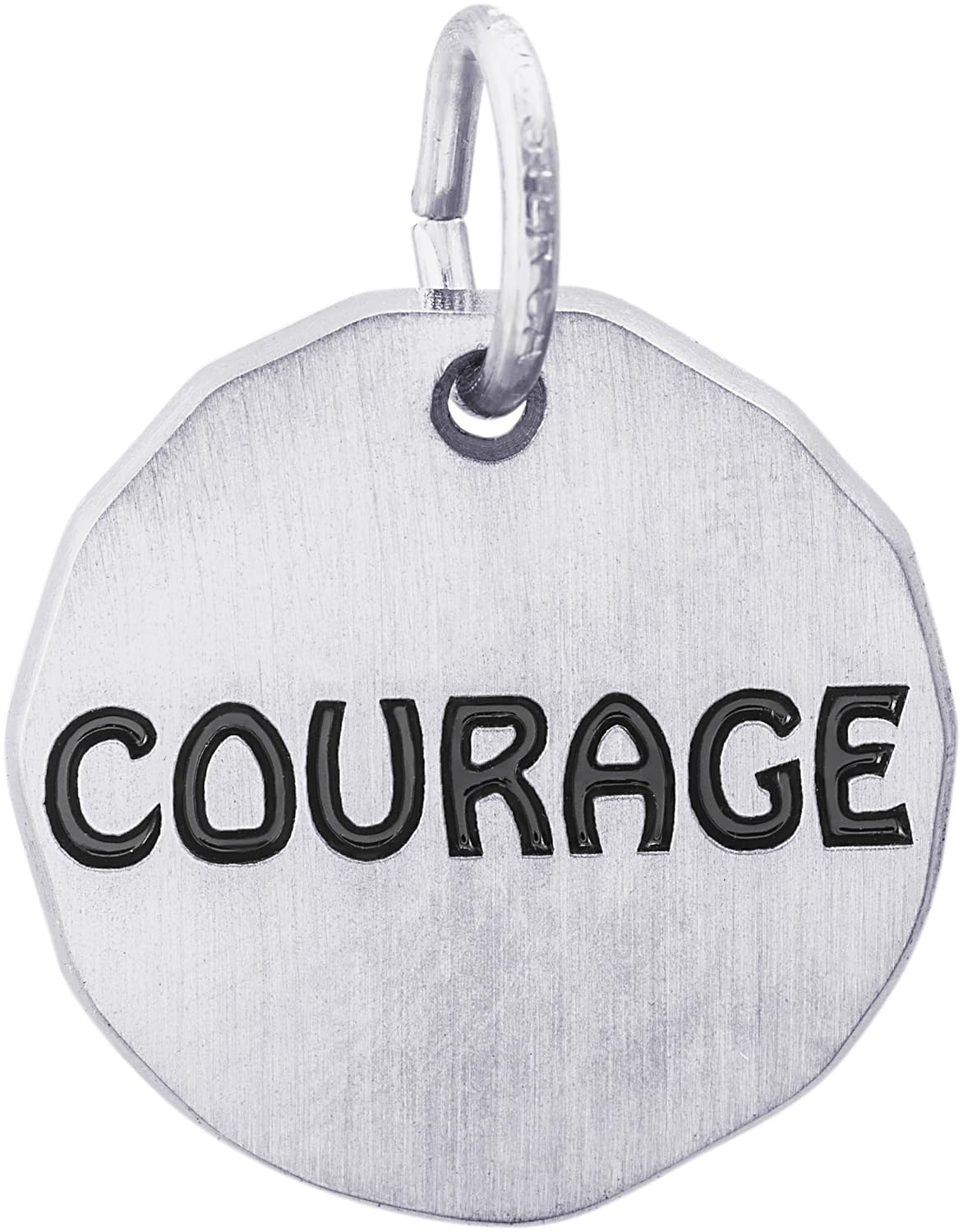 Rembrandt Sterling Silver Courage Tag Charm on a Sterling ...