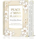 Peace of Mind Planner, Spiral End of Life Planner with Tabs for Senior, Guided Estate Planning Organizer for Final Arrangements & Important Affairs, 7.9"x10.4", Flower