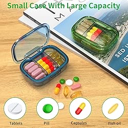 2 Pack 3 Compartment Small Pill Box, Moisture Proof