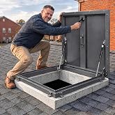 30" X 36" Roof Access Hatch, Galvanized Steel Roof Security Door | Inward-opening Large Commercial Manhole/Cellar Export Lid, Attic Skylights Roof Hatch Vent Access Door