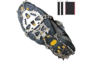 RILOL Traction Cleats for Snow and ice - 16 Stainless Steel Ice Wolf's Claw Cleats for Secure Traction and Safety During Winter Walking and Climbing