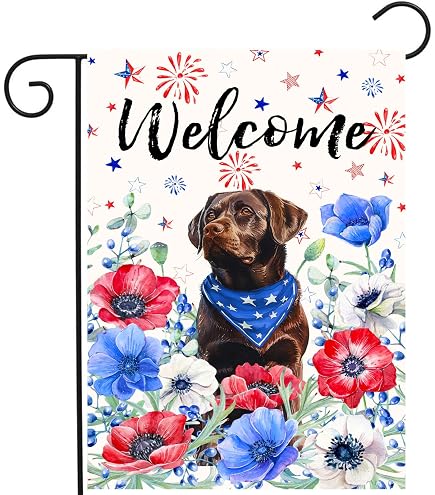 Sonnenblumen & Labrador Gartenflagge - Doppelseitig, 30,5x45,7 Cm, Wetterfest, Für Terrasse & Garten