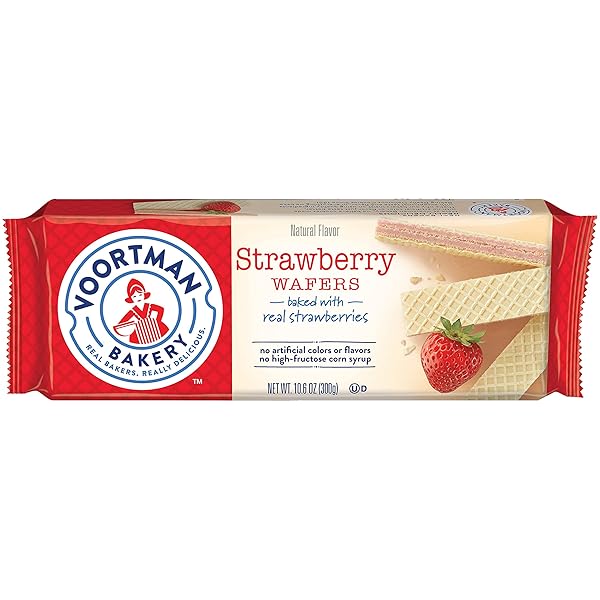 VOORTMAN BAKERY STRAWBERRY WAFERS, 30 COUNT
