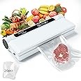 Vacuum Sealer, Vacuum Sealer Machine with 20 Food Preservation Bags One-touch Automatic Vacuum Sealer for Food, Digital Display Vacuum Sealing and Independent Sealing Function