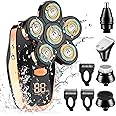 Head Shavers for Bald Men, CHLANT 5-in-1 Electric Shaver for Men Wet and Dry Electric Razor Waterproof Cordless Rechargeable, Multifunctional Shaving Machine Grooming Kit Nose Ear Hair Beard Trimmer