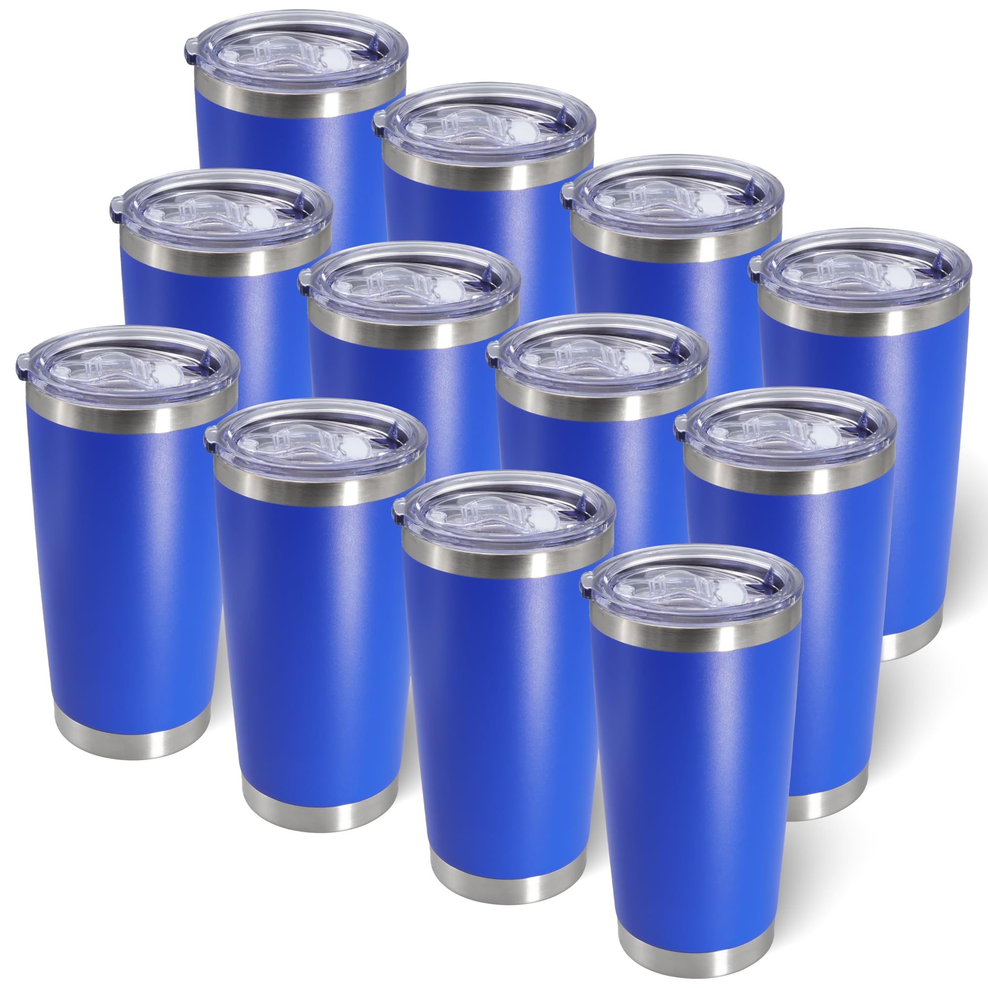 Dongni 20oz Tumblers Bulk 16-Pack - Powder Coated Stainless Steel Travel Mugs