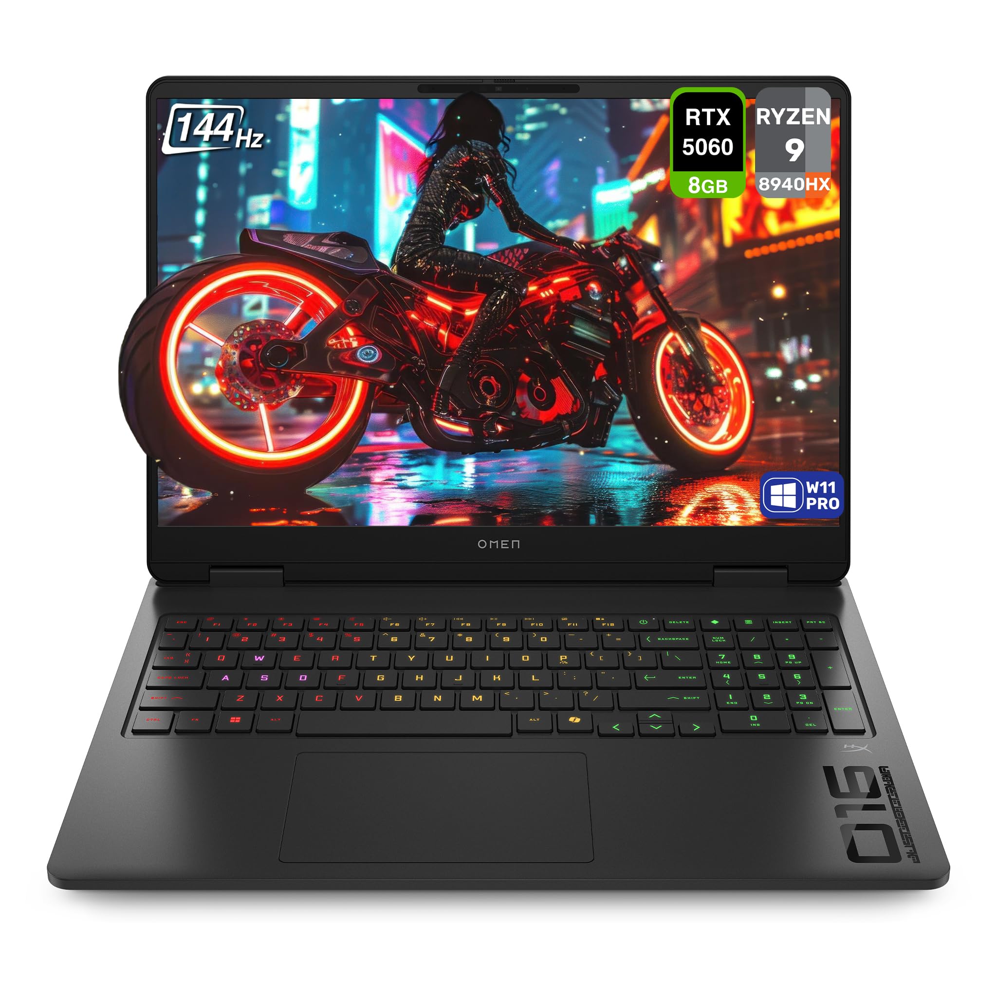 HP OMEN Gaming Laptop, AMD Ryzen 9-8940HX, 32 GB DDR5 RAM, 1 TB PCIe SSD, 16" 2K (1920x1200) 144Hz Display, Nvidia G-Force RTX 5060, Backlit Keyboard, W11 Pro, Shadow Black