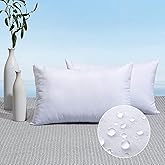 MIULEE Pack of 2 12x20 Outdoor Pillow Inserts, Outdoor Throw Pillows Water-Resistant Decorative Premium Lumbar Pillow Stuffer Sham for Porch Swing Couch Sofa Cushion Patio Furniture
