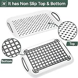 Zuvo Anti-Slip Food Serving Tray Set of 2 White BPA-Free Plastic Trays view 7
