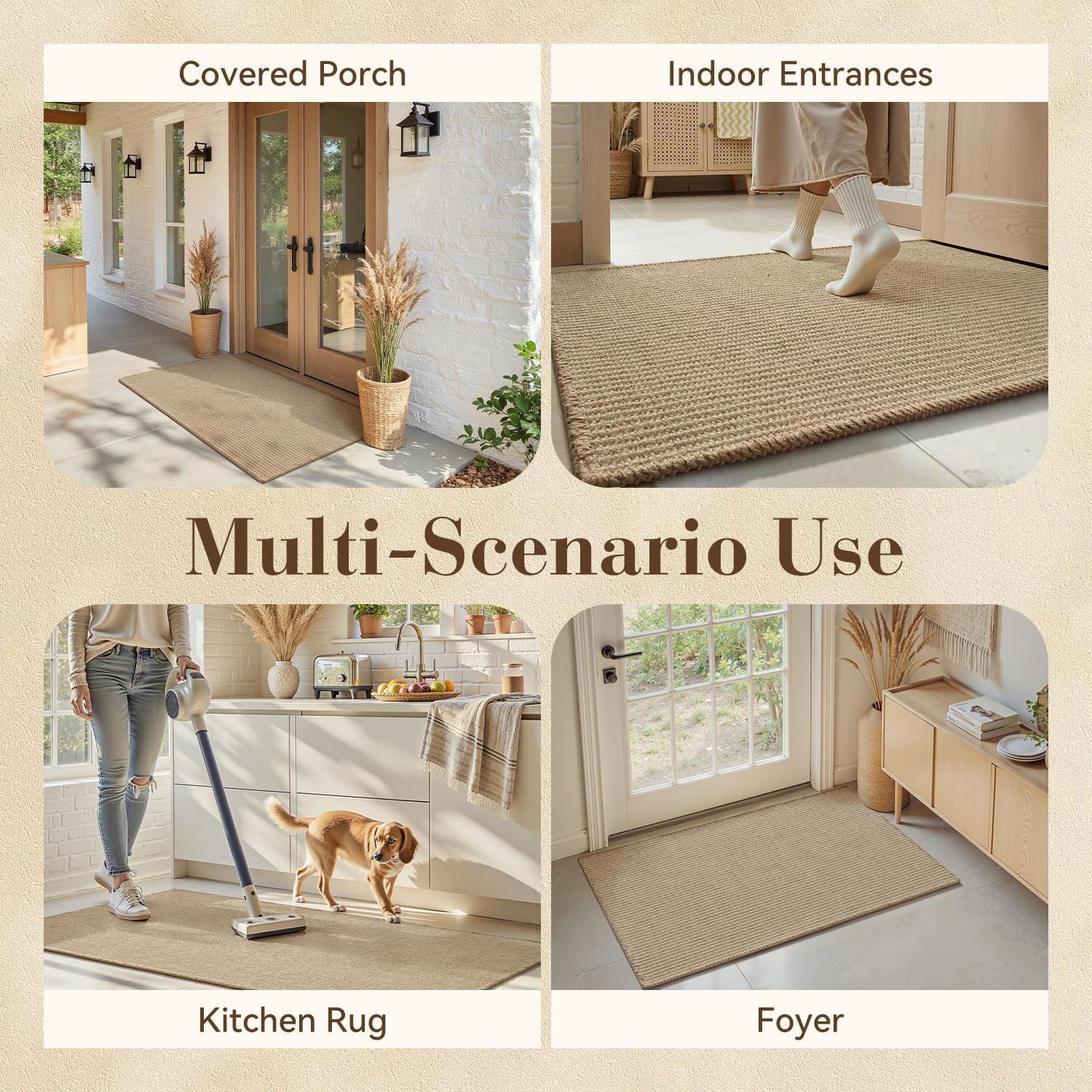 Jute Front Door Mat Indoor Entrance Indoor Door Mat Rugs for Entryway Entry Rug Mats Entrance Rug Inside Doormat Welcome Mats Boho 17