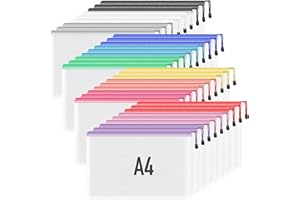 Umriox Zipper Pouch, 13.0x9.0 in (12 Colors, 36 Packs), Zipper Bags, Board Game Storage Bags, Clear Zipper Pouches for Puzzles, Games, Cross Stitch Projects and Classroom Supplies