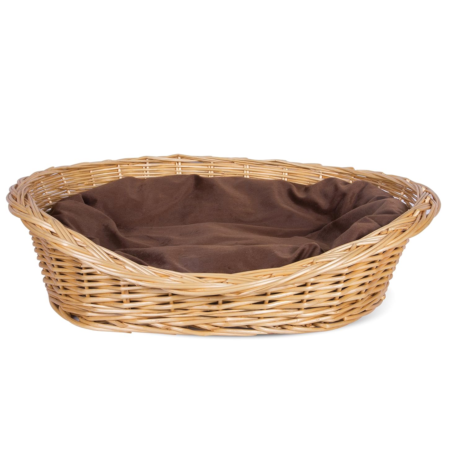 Wicker Honey Brown Dog Bed With Cushions Medium Amazon.co.uk Pet