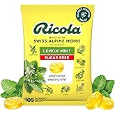 Ricola Sugar Free Lemon Mint Herbal Throat Drops - 105 Count | Made with Lemon Balm and Low Menthol for Everyday Voice Care - Herbal Throat Lozenges