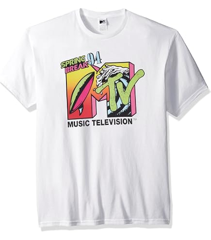 Amazon.com: MTV Men's Logo 90's Retro T-Shirt, White : Clothing