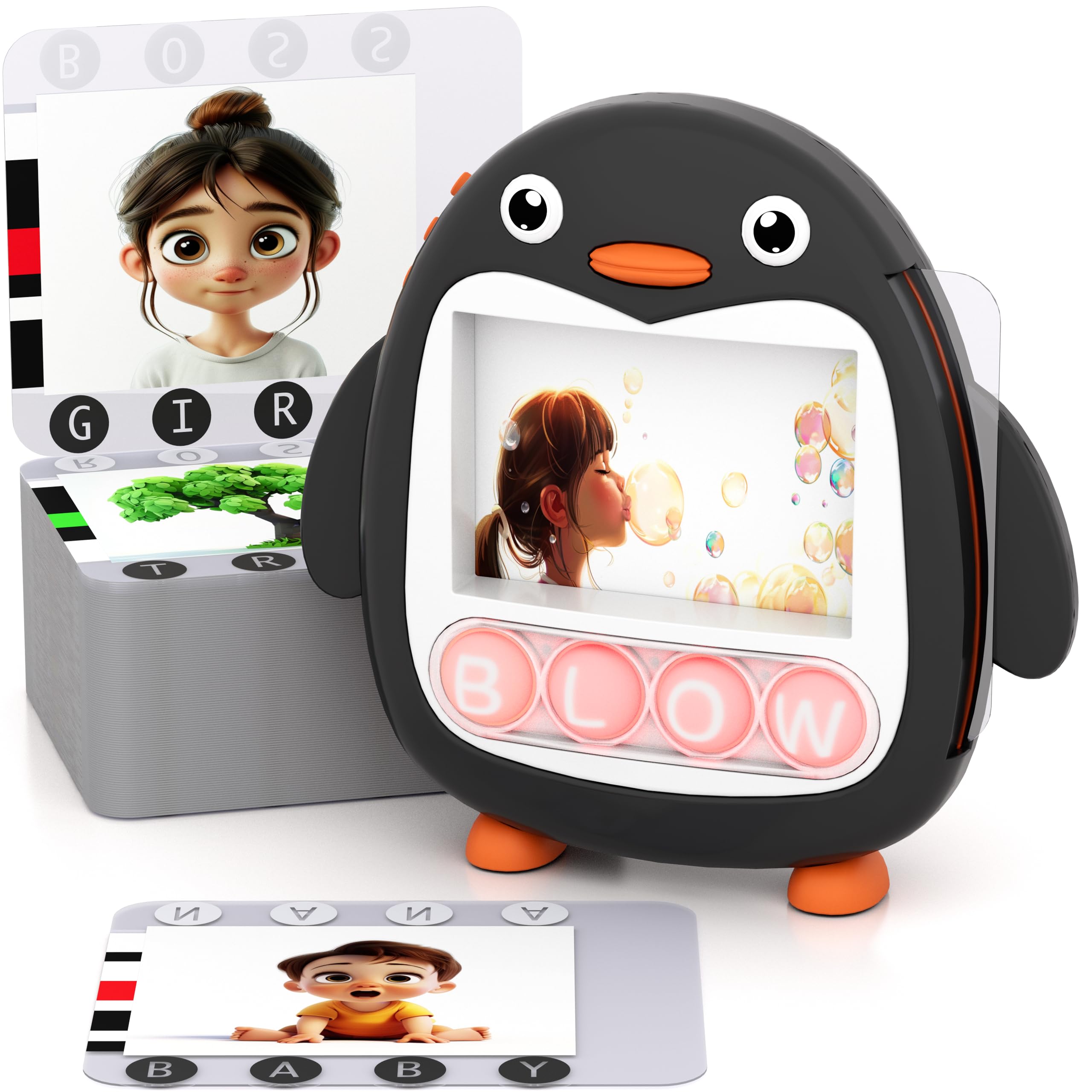 Photo 1 of COOVA Word Pop & Talking Flash Cards for Kids Ages 4-8, Matching Letter Game, Spelling Phonics Sight Words Flash Cards Kindergarten & 1st Grade, Pocket Speech CVC Word Games, Learn to Read Toys