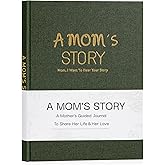 Artmag Mom's Life Story Journal Family Keepsake Book Linen Hardcover for Mom to Share Her Memories, with 250+ Prompt Questions Book Gift for Birthday Mother's Day Christmas (Dark Green)