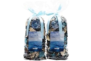 Qingbei Rina Gifts Blue Potpourri of 2 Bags Scented Dried Flower Perfume Sachet with 3ml Essential Oil Decorative Filler for 83 Fluid-Oz Bowl and Vase (Ocean)