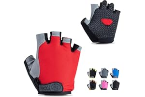 WULI Cycling Gloves Half Finger Men's and Women's Fitness Gloves for Cycling, Breathability, Anti Slip Yoga Equipment, Anti cocooning, Wrist Protection Thickened Palm