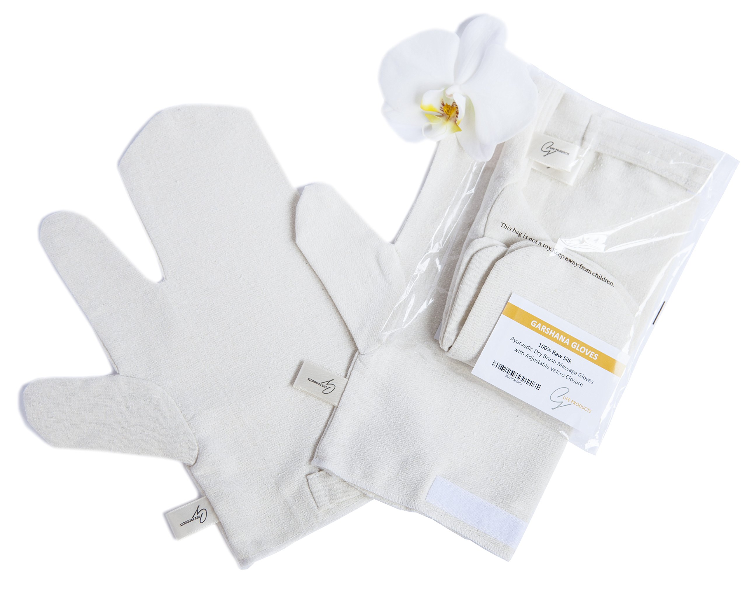 Garshana Massage Gloves Ayurvedic Massageraw Silk Dry Brush Gloves For