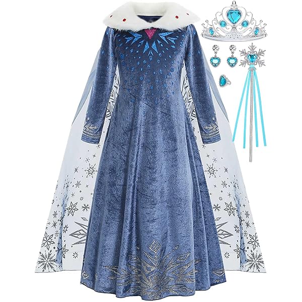 Mädchen Schneeprinzessin-Kostüm – Für Halloween, Karneval & Rollenspiel