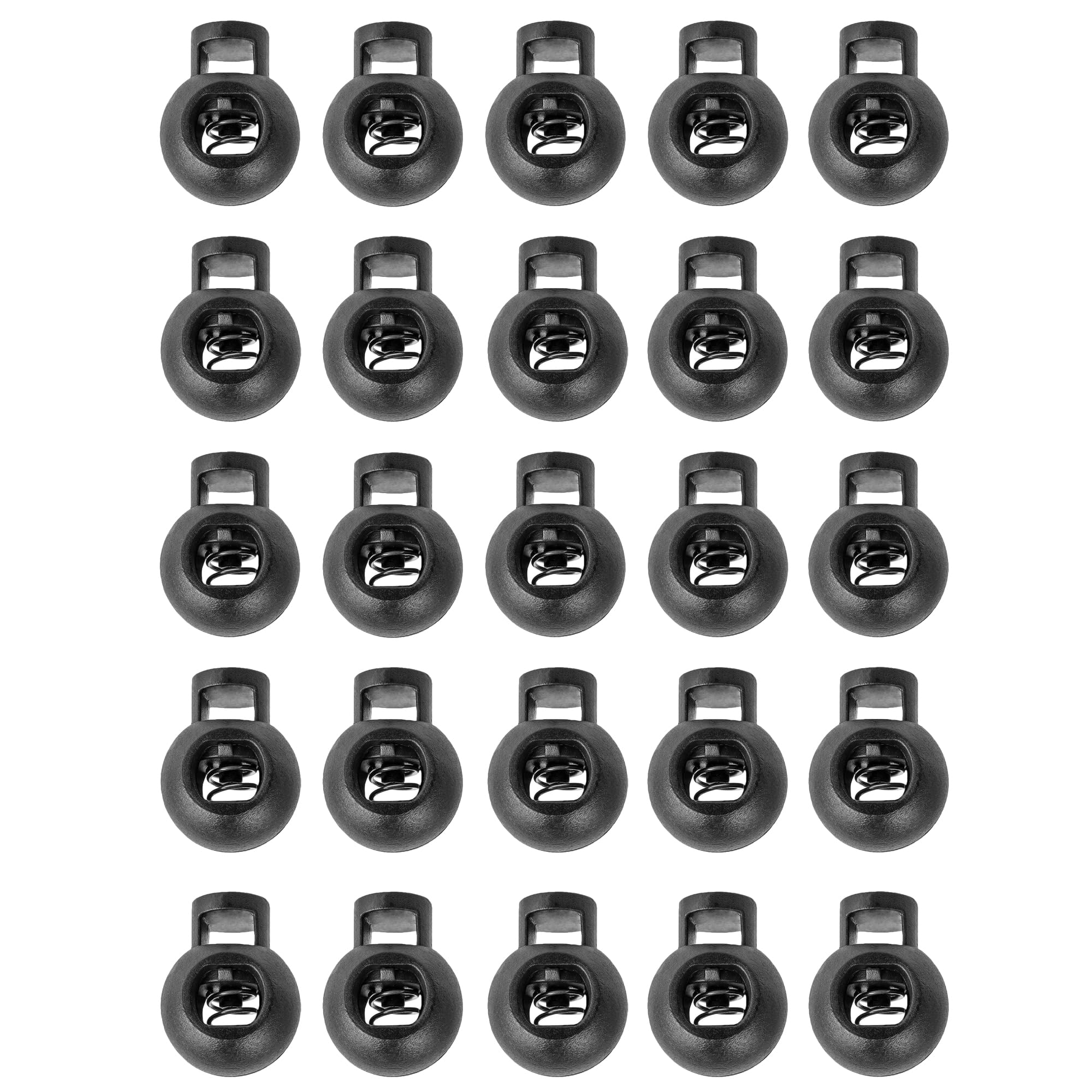 DOJA Barcelona Round Cord Stop | Black | 22 mm, Black/White, 22mm