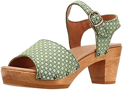 green clog sandals