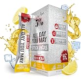 5% Nutrition AllDayYouMay BCAA Powder Stick Packs (Italian Lemon Ice) | Hydration Powder Packets, Electrolyte Drink Mix for Muscle Endurance &amp; Recovery, Vegan &amp; Keto (10 Count)