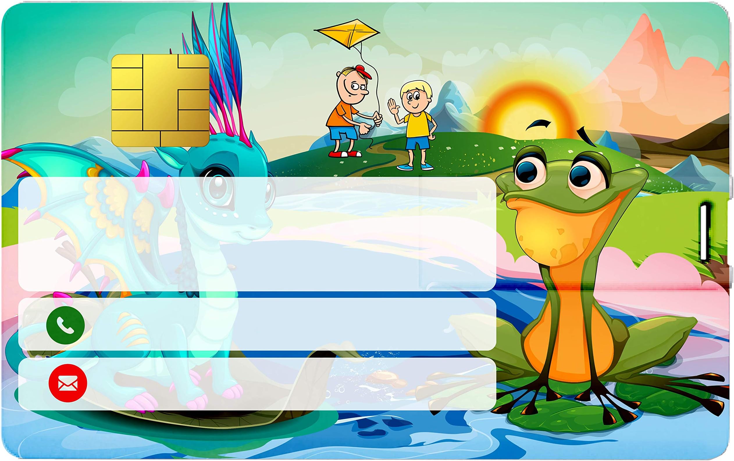 32GB USB Flash Drive Flat Business Card/Credit Card Shape for Wallet,Purse, Pocket - Caricature Model Pen Drive Memory Stick (Multicolor)