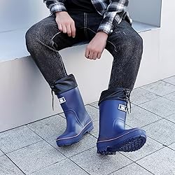 Rain Boots for Men, Waterproof Warm Rubber Boots