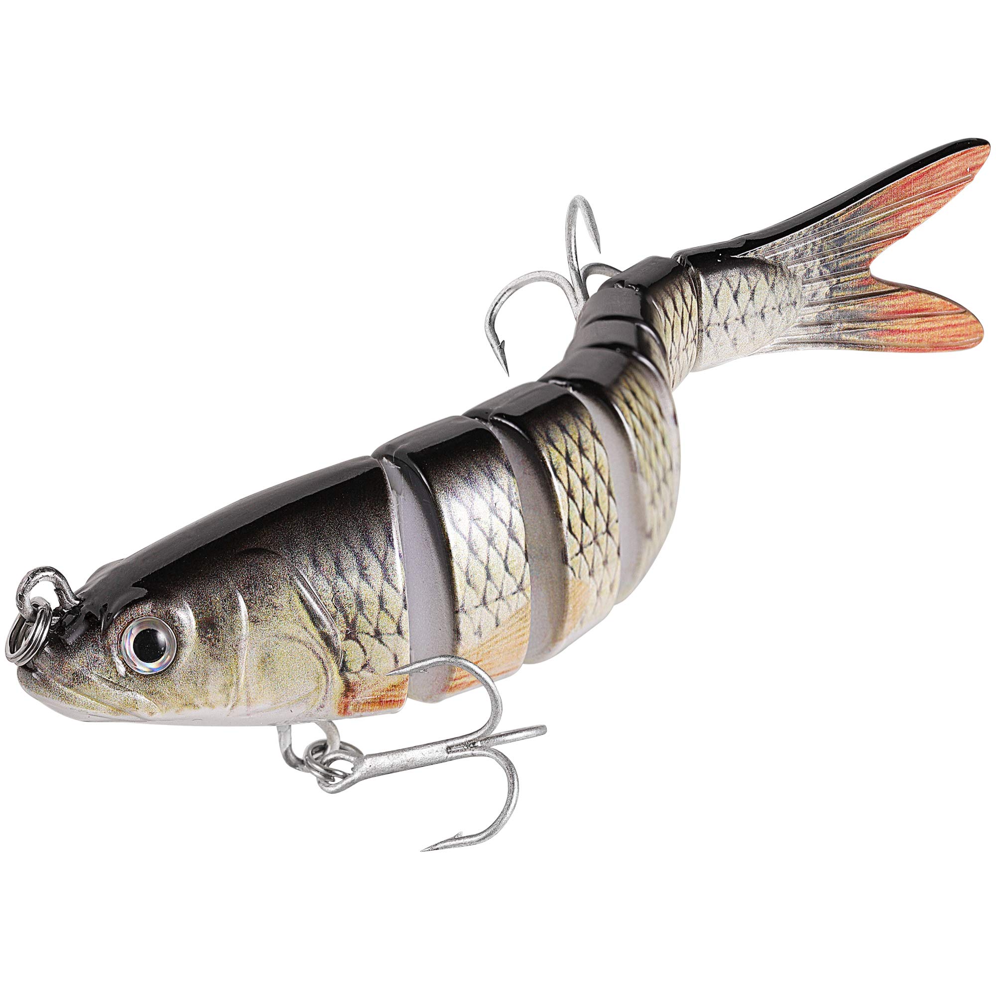 TRUSCEND Fishing Lures 3PCS Jointed Fish Bait Swimbait Lifelike Bionic Hard Bait Floating Lures Equipped with Mustad Hooks 3packs(8-combo-H)