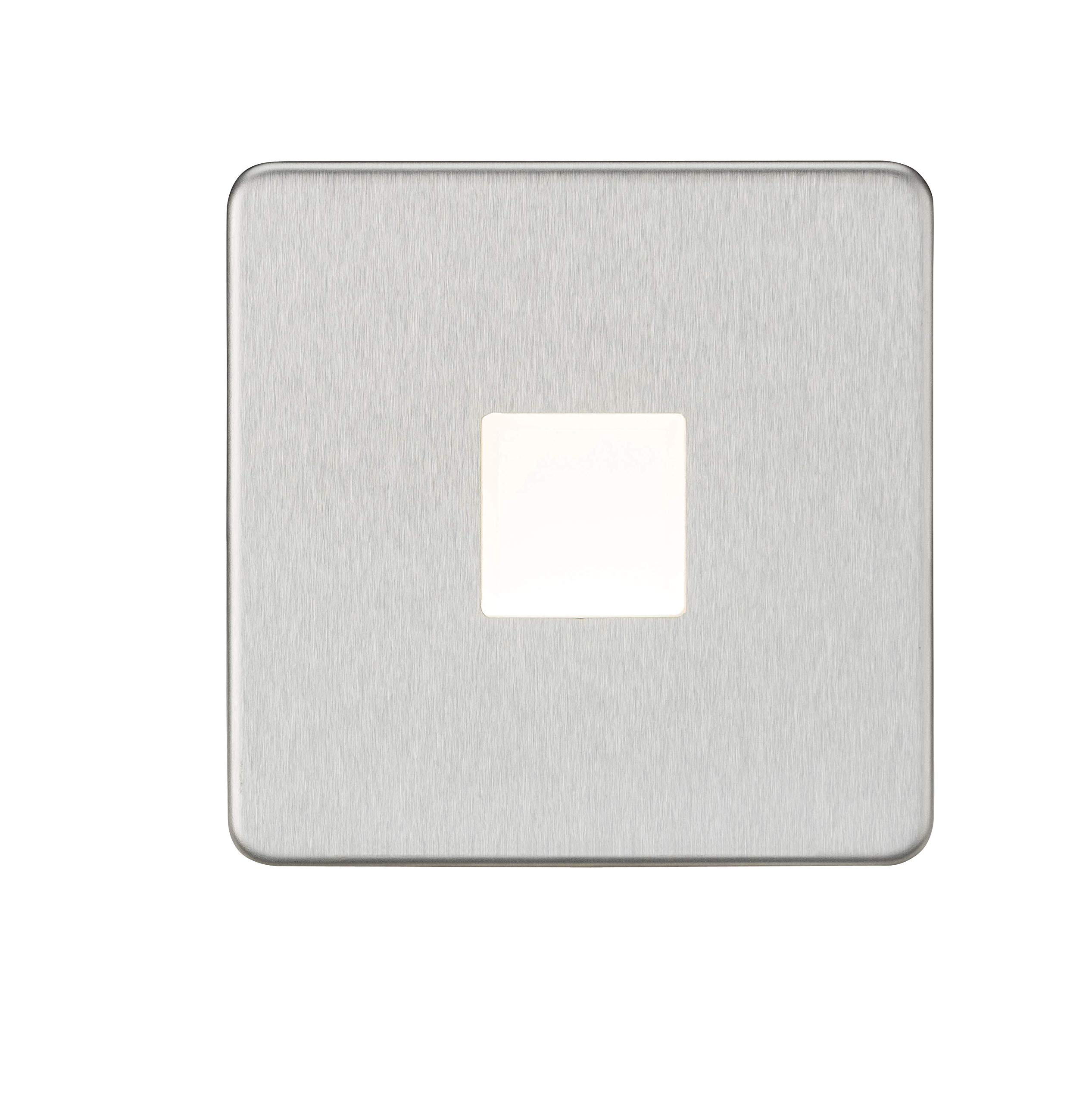 Knightsbridge Plinth Light, Steel, 0.8 W, Brushed Chrome