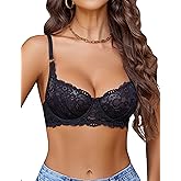Avidlove Women's Lace Underwire Bra Sexy Mesh Balconette Unlined Everyday Bra Lingerie