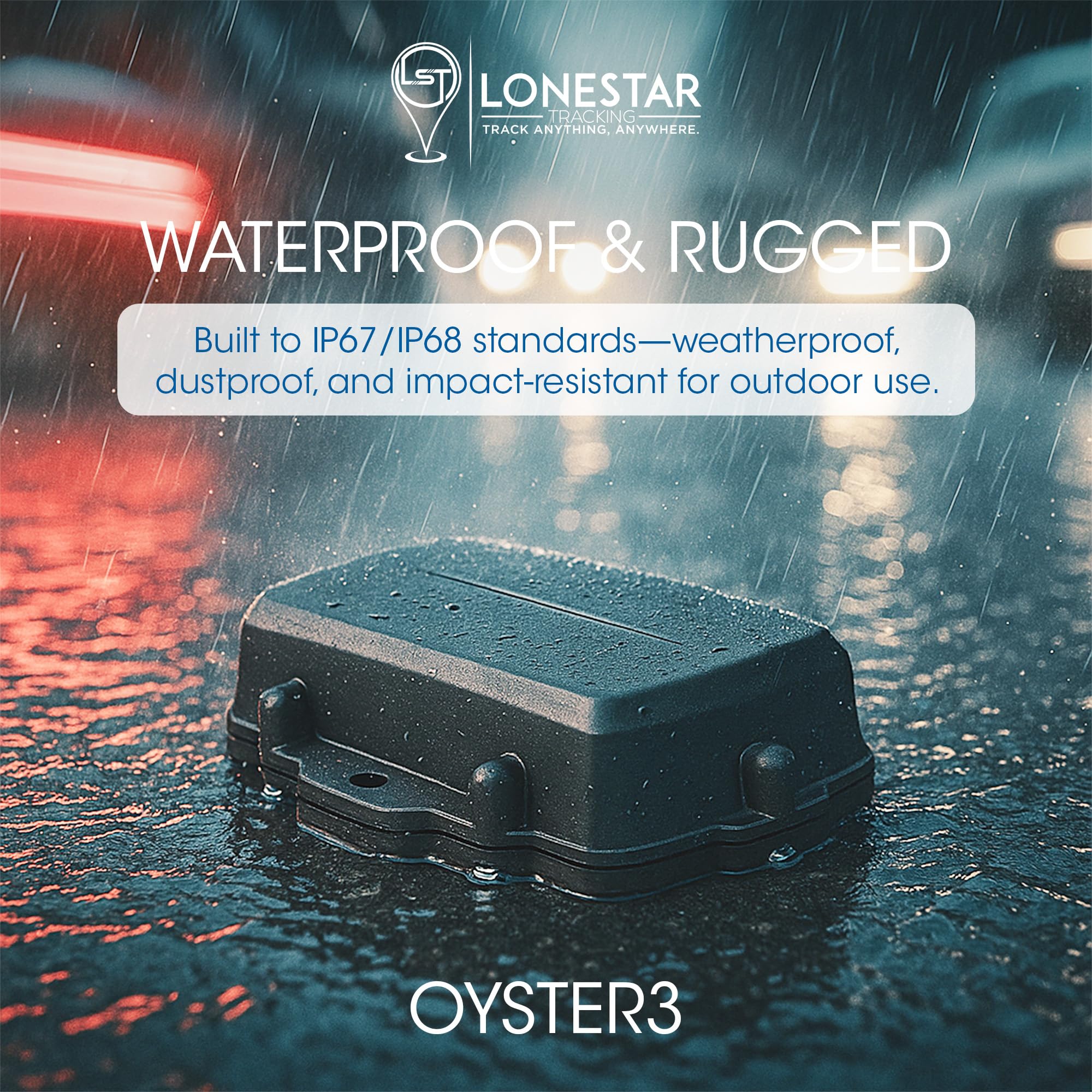 Lonestar Tracking Oyster3 Hidden GPS Tracker – 4G & 5G Waterproof Vehicle & Trailer Tracker – Anti-Theft Car, Long Battery Life, Multi-GNSS Precision, Geofence & Recovery Mode Real-Time Asset Tracking