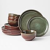 Pokini Stoneware Dinnerware Sets Service for 4, 12